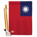 Cosa 28 x 40 in. Taiwan Flags of the World Nationality Impressions Decorative Vertical House Flag Set CO4124719